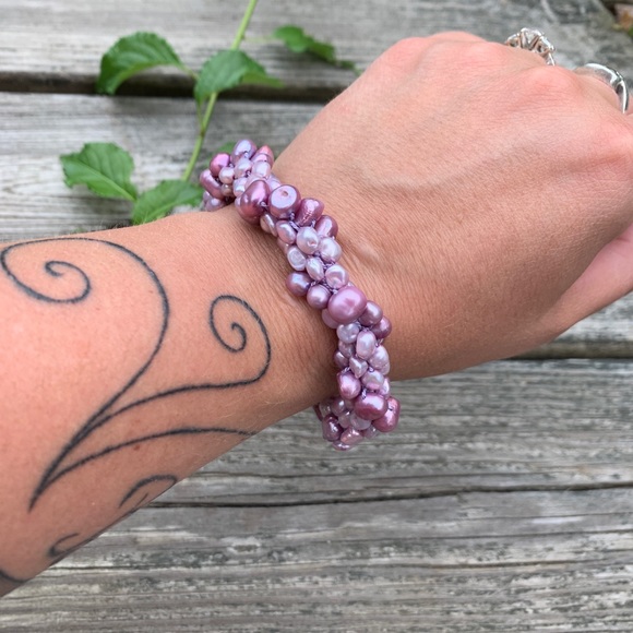 Purple twist pearl bracelet - Picture 1 of 6